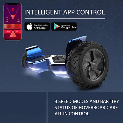 Hoverboard – Offroad Hoverboard – All Terrain Hoverboard – Elektrisch Skateboard – 8.5 Inch Band – Waterbestendig IP54 – Dubbele Motor 15 Km/u - QUORE
