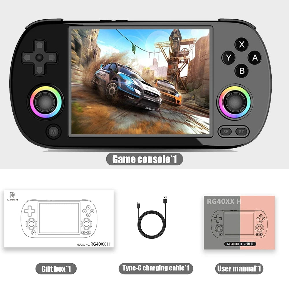 ANBERNIC RG40XX H 64 Bit Linux Retro Handheld Game Console 4.0'' IPS Screen Supports 5G WiFi Bluetooth HDMI-TV Output RG40XXH - QUORE
