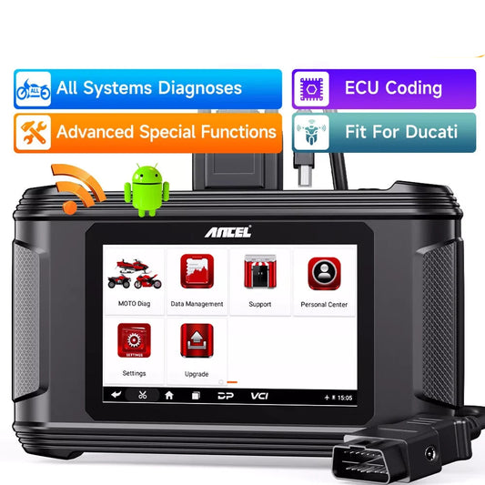 Motorfietsdiagnosetool – Foutcode Scanner – Onderhoudsapparaat – Diagnose Scanner – Ducati Diagnosetool – 5 Inch Touchscreen – WiFi Verbinding