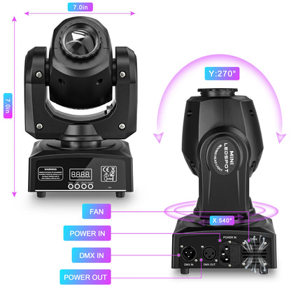 Movinghead – Podiumverlichting – Discolamp – DJ Licht – Partylicht – Set Van 4 – 30W RGBW LED – DMX512 Compatibel - QUORE