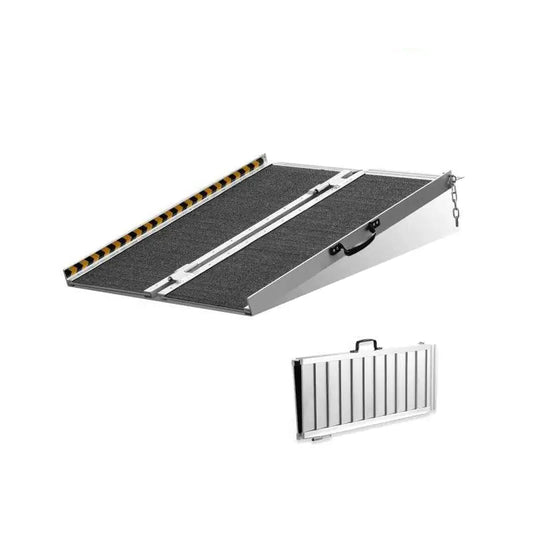 Rolstoelhelling - Drempelhulp - Oprijplaat - Drempelhulp Rubber - Drempelhulpen - 800 lbs Draagvermogen - 24 in - Draagbaar - Antislip Aluminium Opvouwbare Drempel - QUORE