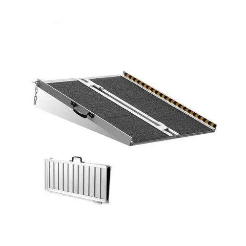 Rolstoelhelling - Drempelhulp - Oprijplaat - Drempelhulp Rubber - Drempelhulpen - 800 lbs Draagvermogen - 24 in - Draagbaar - Antislip Aluminium Opvouwbare Drempel