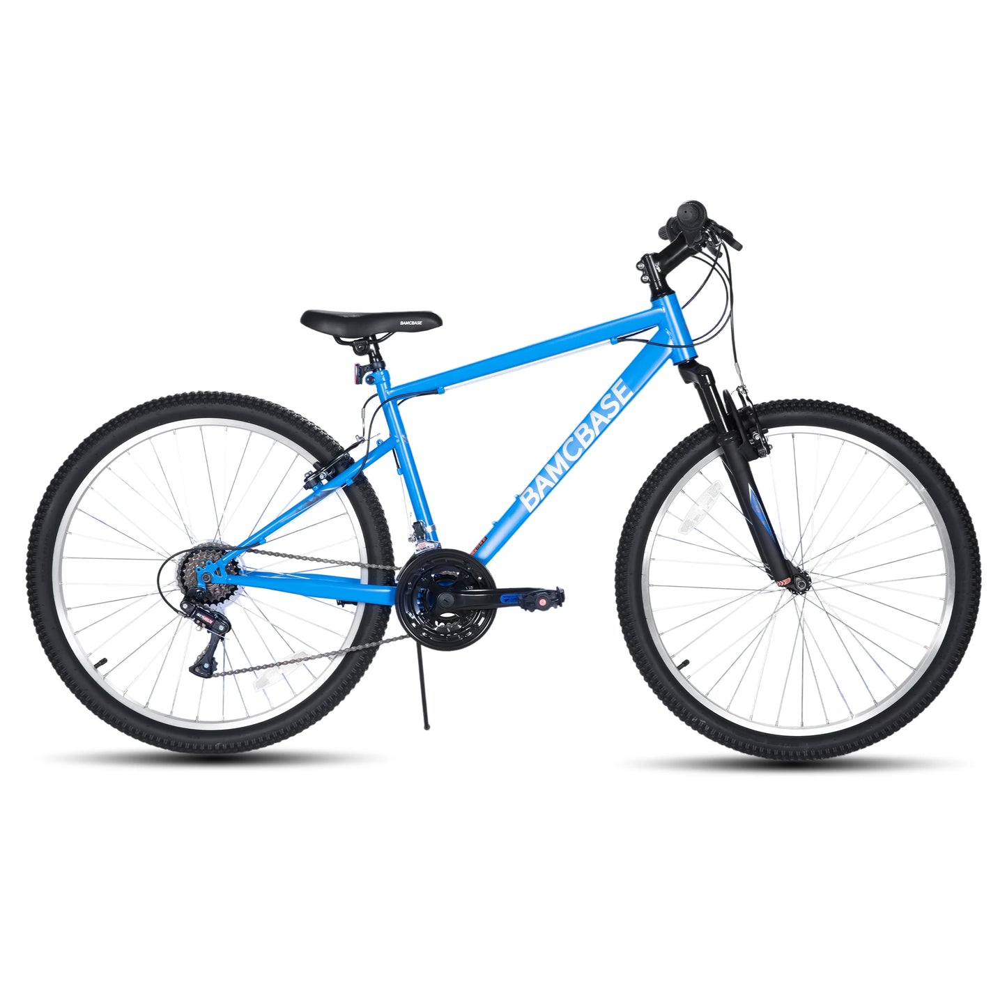 HILAND 26 27 Inch Mountain Bike, Mens Womens MTB with 18 Speeds, High-Tensile Steel Frame, V Brake, Hardtail Bicycle for Adults