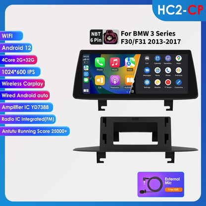 Hizpo 2 Din Car Radio for BMW 3 BMW 4 Series F30 F31 NBT Audio Multimedia Player CarPlay Android Auto GPS Bluetooth WIFI FM RDS