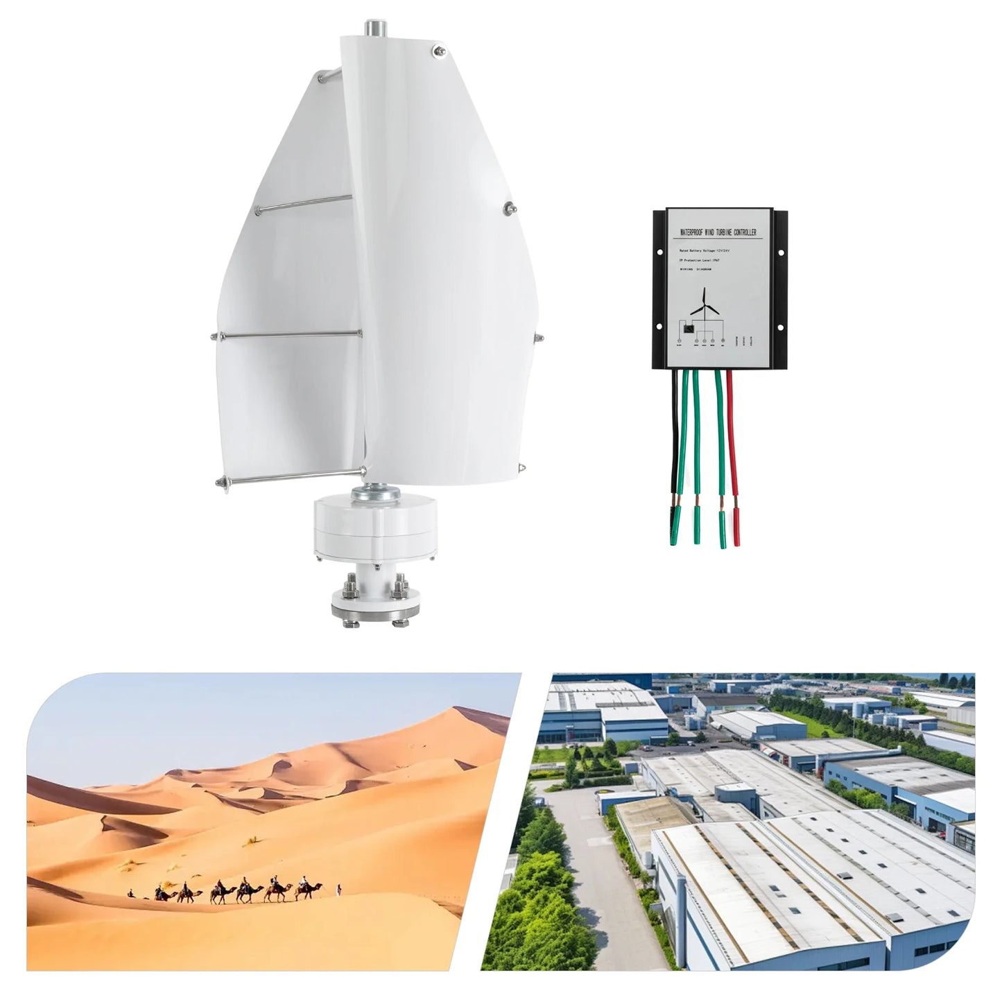 Verticale Windturbine – Kleine Windmolen – Stille Energiebron – Duurzame Generator – 500W Vermogen – Weerbestendig IP67