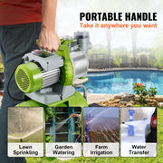 Vevor - Shallow Well Pump - with pressure tank - Portable Jet Pump - 1300W - 4200 L/h Flow - 50 m Head for Irrigation - Water Transfer - Green