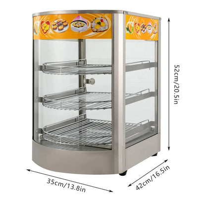 Verwarmde Etalage – Warmhoudkast – Snackenverwarmer – Horeca Etalage – Roestvrij Staal – 50 Liter – Temperatuur Instelbaar