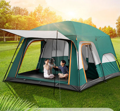 Familietent – Campingtent – Grote Tent – Kampeertent – Ruim – Waterdicht – Aluminium Frame - 430x305x200cm - Groen
