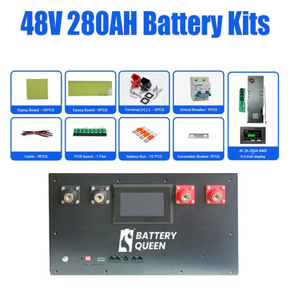 48V Batterijset – Lithium Accupakket – Energieopslag – LiFePO4 Batterij – DIY Accu – 280Ah Tot 320Ah – RS485 En CAN-Bus Connectivity