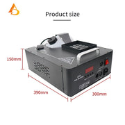 DMX LED 1500W  Rookmachine met LED en Draadloze Afstandsbediening -  Rookmachine Halloween - Zwart - QUORE