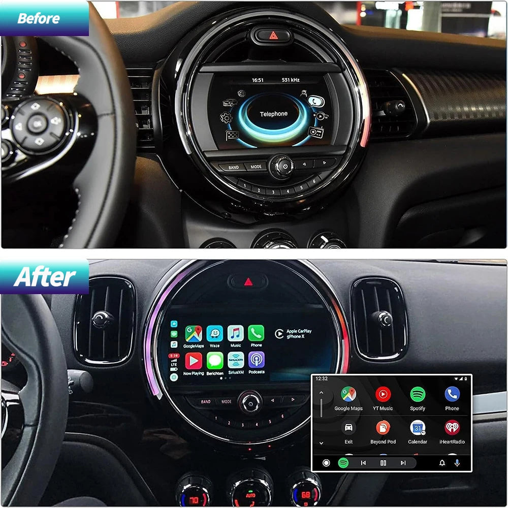 Draadloze CarPlay Adapter – Android Auto Interface – Auto Multimedia Connector – Bluetooth USB Adapter – Mini CIC Systeem Variant – Plug & Play Installatie – Handsfree Spraakbesturing
