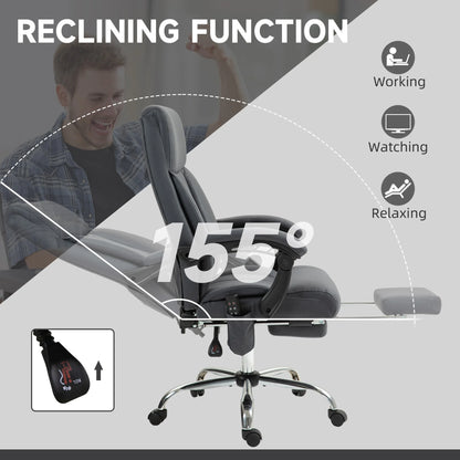 Bureaustoel – Kantoorstoel – Draaistoel – Gamestoel – Office Chair – Massagefunctie Met 6 Punten – Verstelbare Rugleuning Tot 155°