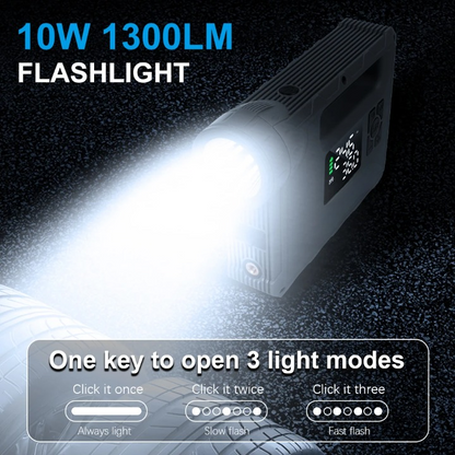5-in-1 - Auto-Starthulp - Draagbare Zaklamp - Startapparaat Power Bank - Automotive Booster-start - met Luchtcompressor - 12000-18000mAh - 1000A - 150PSI - 12V - 10W - 1300LM - Zwart