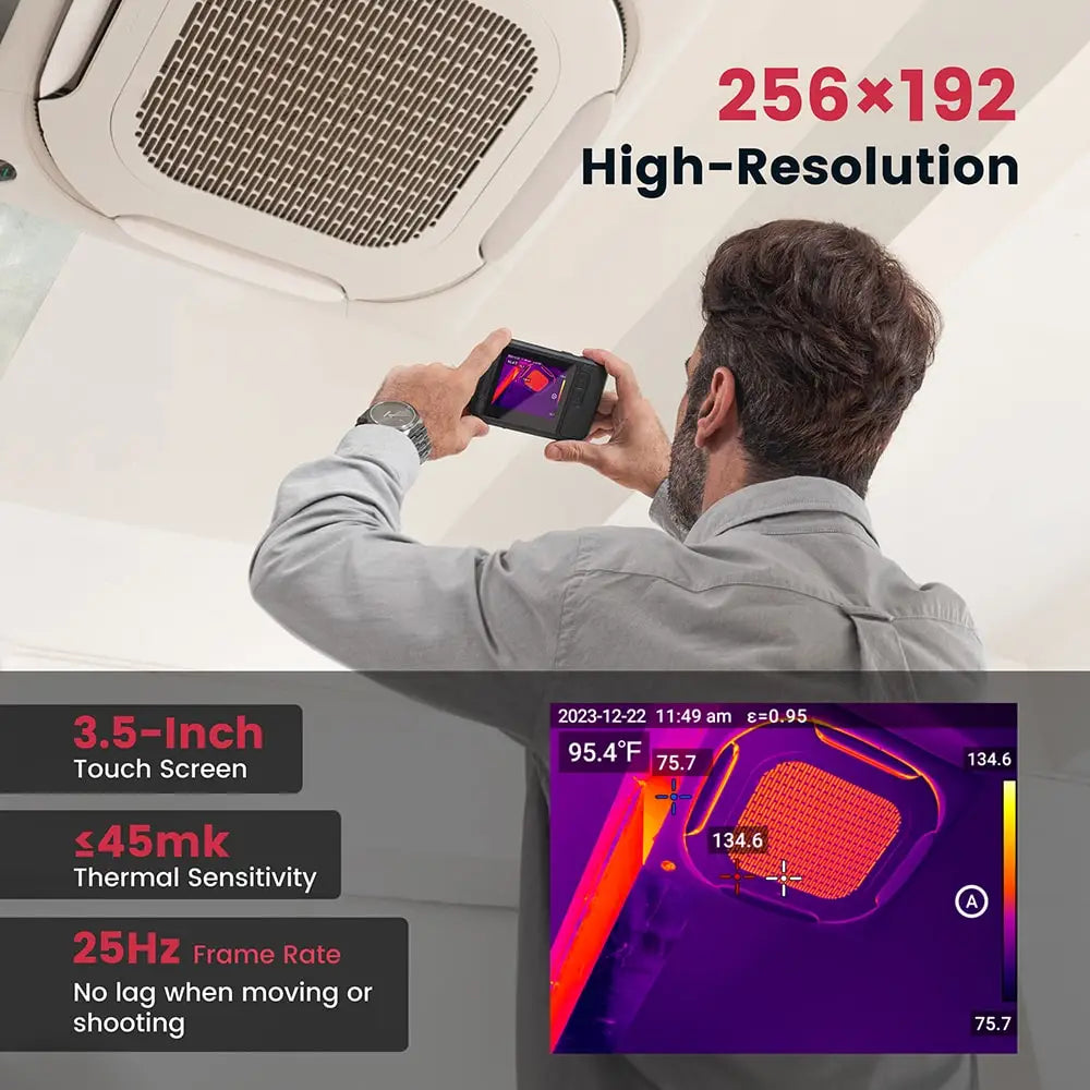 KAIWEETS KTI-K01 Thermal Imaging Camera, with Wi-Fi 3.5inch Touch-Screen, 256x192 Resolution, -4°F to 1022°F, 2100mAh Battery