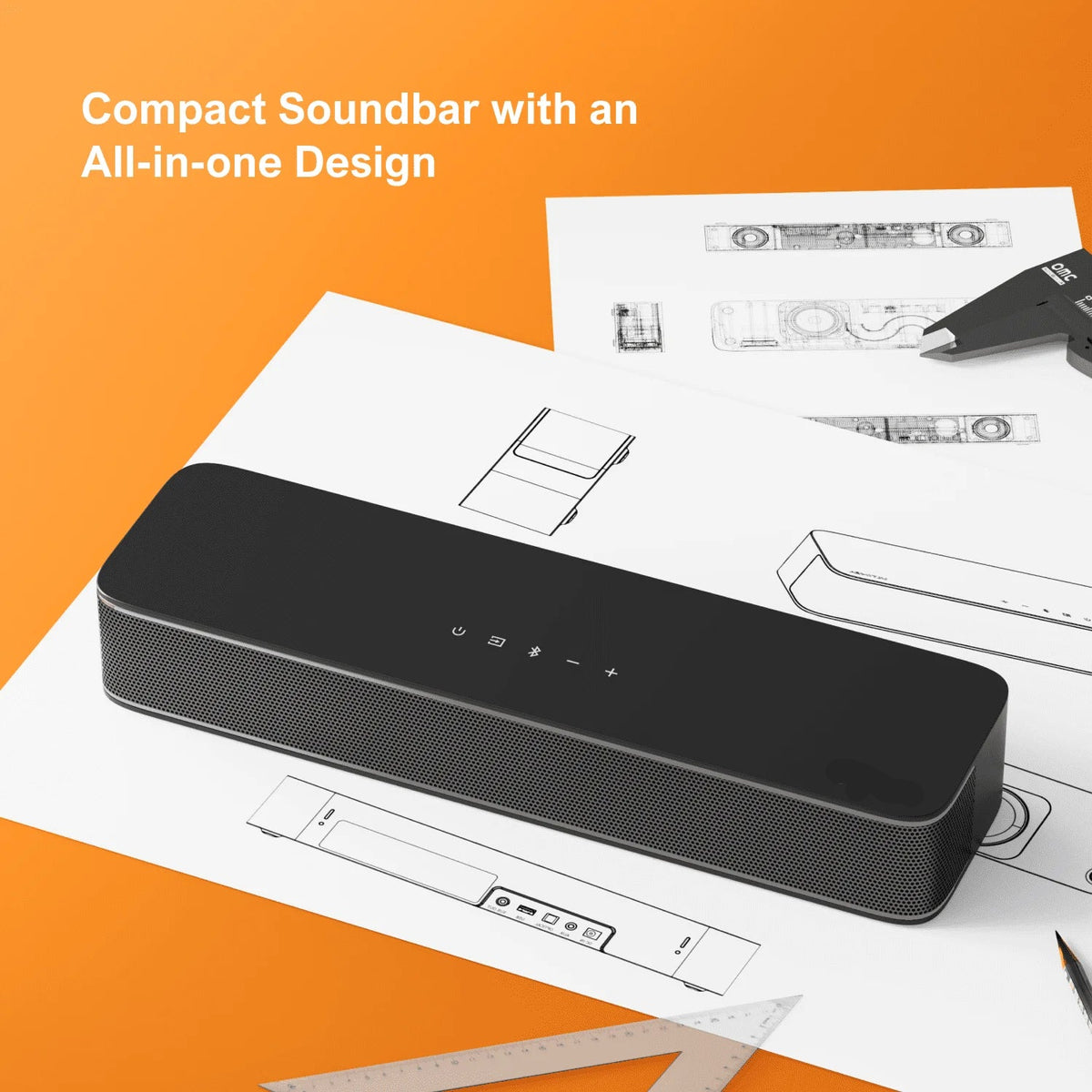 Soundbar - Soundbars voor TV - Soundbar met Subwoofer - Soundbar 120W – 2.1ch TV – Bluetooth 5.3 – Smart App - EQ-instellingen – Draadloos - Bedraad – Geschikt voor TV, PC & Gaming - Zwart