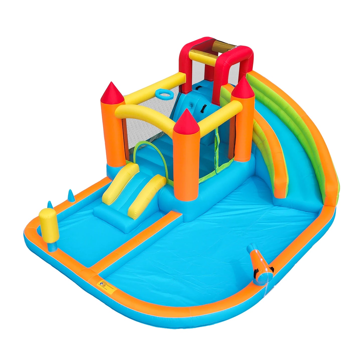 Opblaasbare Speeltuin – Springkussen – Trampoline – Glijbaan – Waterspeelplaats – Waterdicht Oxford-Weefsel – 450W Luchtpomp