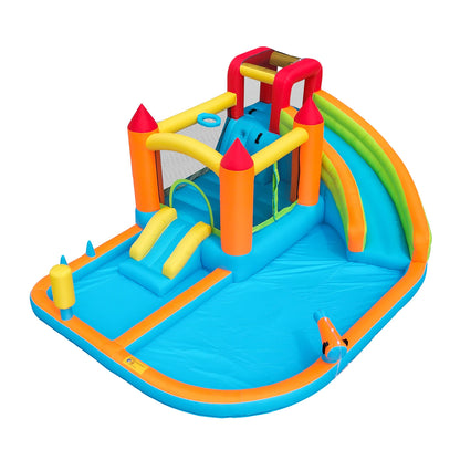 Opblaasbare Speeltuin – Springkussen – Trampoline – Glijbaan – Waterspeelplaats – Waterdicht Oxford-Weefsel – 450W Luchtpomp