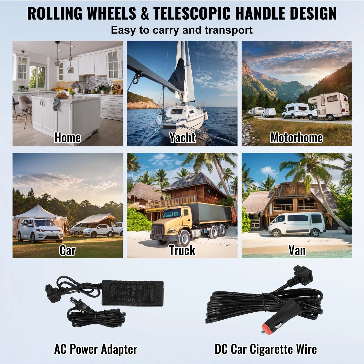 Draagbare Autokoelkast – Koelbox – Mobiele Koelkast – Camping Koelbox – Mini Frigo - 115L – Instelbare Temperatuur – Stil Geluid - QUORE