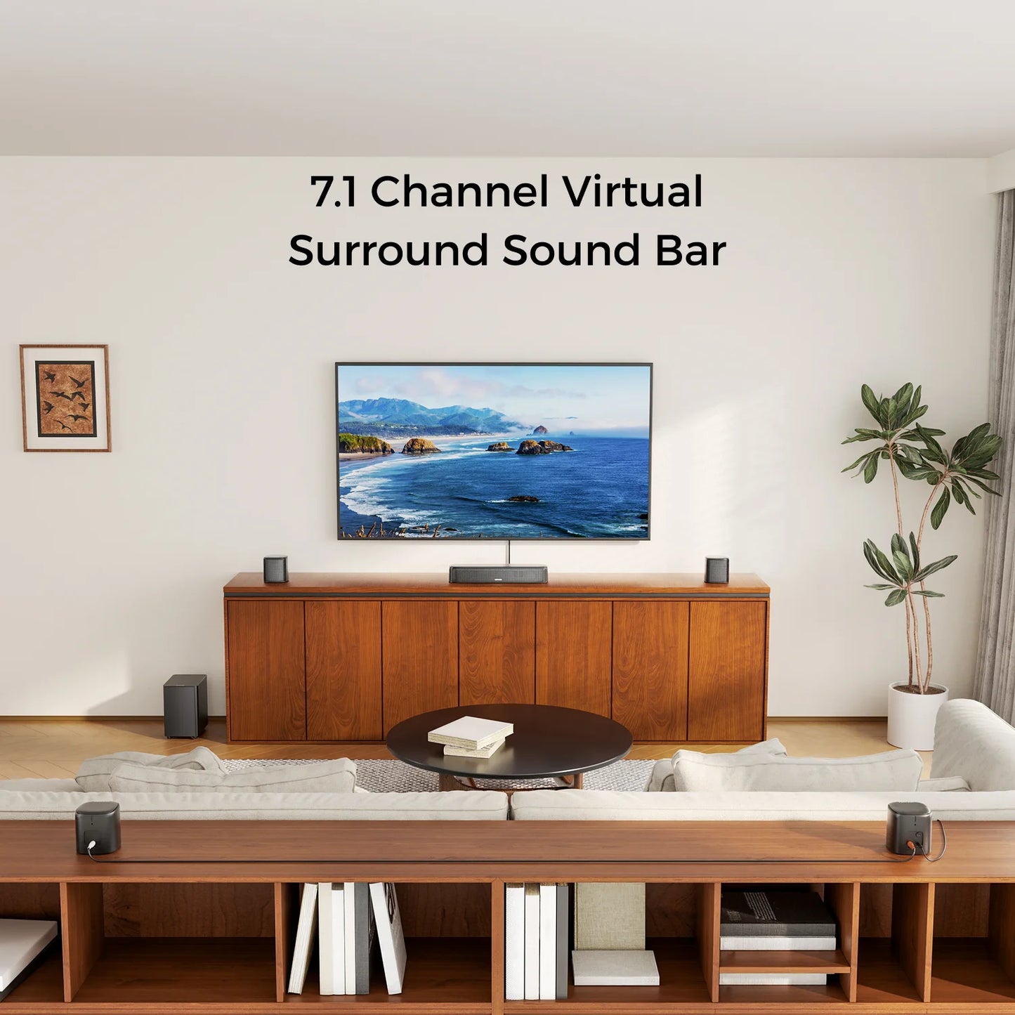 Aura A40 Soundbar – Surround Sound Systeem – Home Cinema Geluid – Draadloze Speaker – Thuisbioscoop Audio – 7.1 Surround Met App Bedienig – Krachtige 4-inch Subwoofer - QUORE