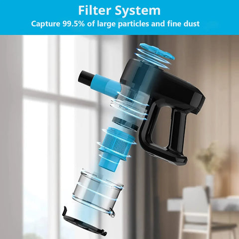 Cordless Stick Vacuum Cleaner - Stick Vacuum Cleaner - Vacuum Cleaner - Cordless Stick Vacuum Cleaner - Powerful Suction - 17kPa - 0.7L Dust Container - 40min Runtime - 2200mAh - 70dB - 150W