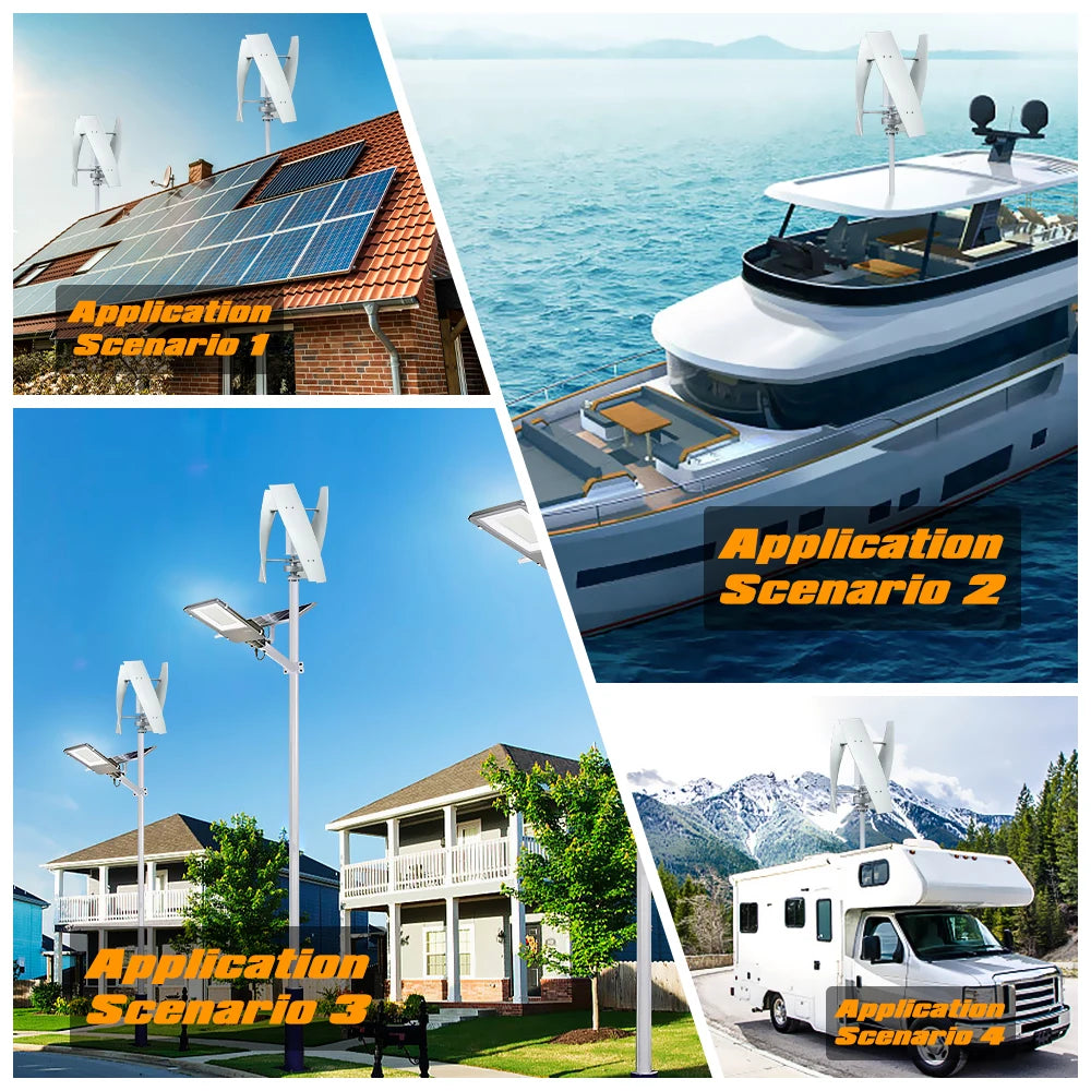 Verticale Windturbine – Horizontale Windmolen – Mini Windgenerator – Windkracht Turbine – 2000W Vermogen – 48V - Off-grid systeem 1 - QUORE