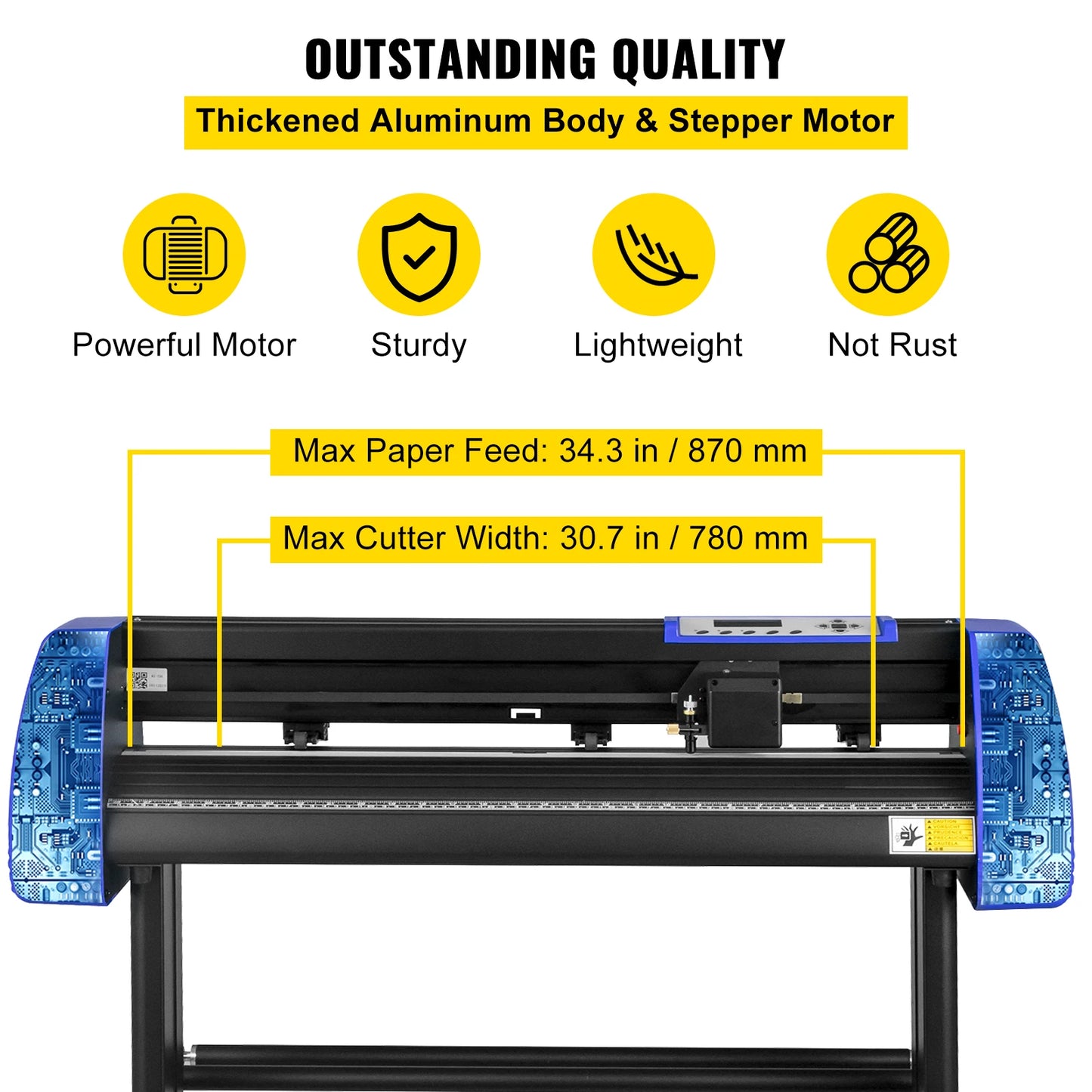 Snijmachines - Vinyl Cutter Plotter - Graveermachine - met Onderstel - 34inch - Snijplotter Machine - Vinylsnijder - Inclusief Software, Starterkits, Instelbare Snelheid en Snijdruk