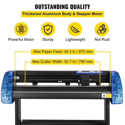 Snijmachines - Vinyl Cutter Plotter - Graveermachine - met Onderstel - 34inch - Snijplotter Machine - Vinylsnijder - Inclusief Software, Starterkits, Instelbare Snelheid en Snijdruk