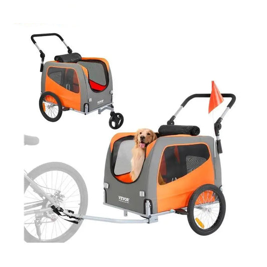 Bike Trailer - Bike Trailers - Dog Bike Trailer - Bike Trailer Luggage - Foldable Dog Bike Trailer - Foldable Dog Bike Trailer - 66lbs - 2-in-1 Pet Stroller - with Wheels Universal Coupling for Dogs Cats