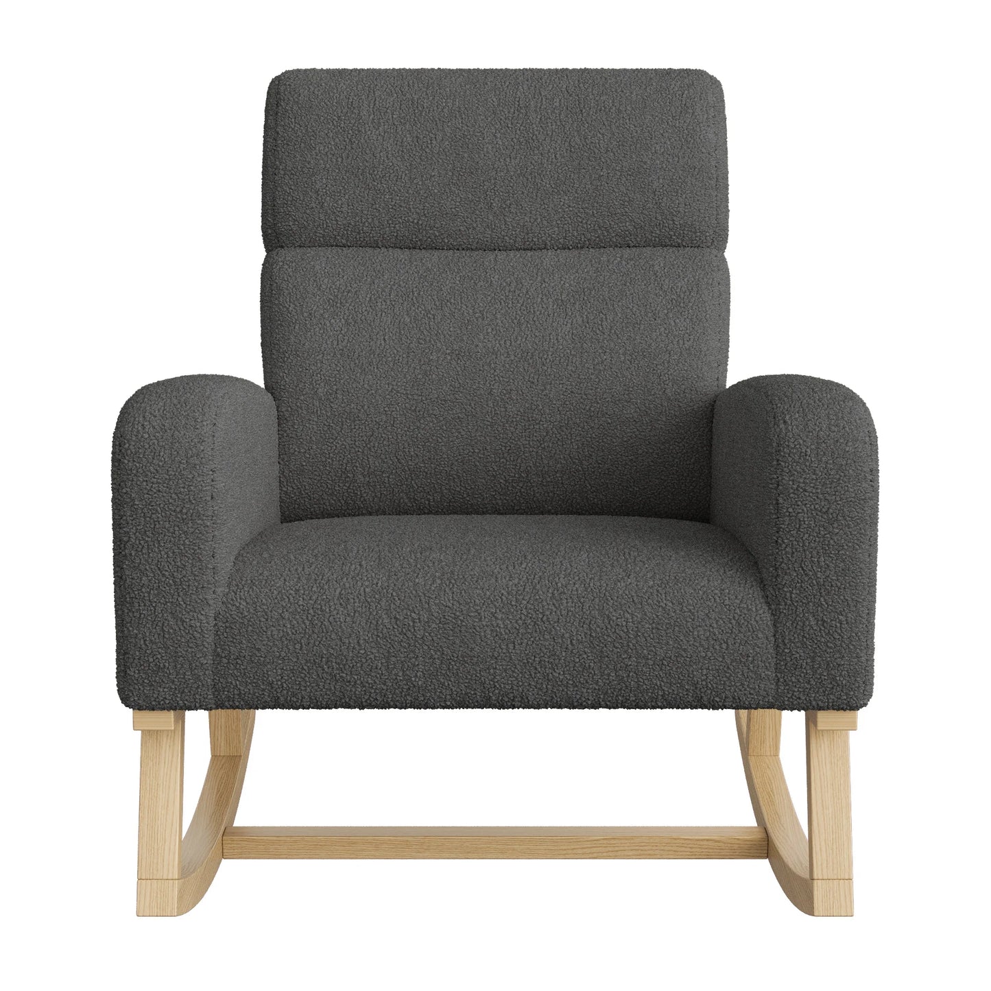 Schommelstoel – Schommelzetel – Relaxstoel – Wiegstoel – Ergonomisch Ontwerp – Houten Constructie - 69.2 x 78.5 x 87 cm - Donkergrijs - QUORE