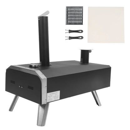 Draagbare Pizzaoven – Houtgestookte Oven – Outdoor Oven – Houtoven – Campingoven – Roestvrij Staal – Tot 400°C