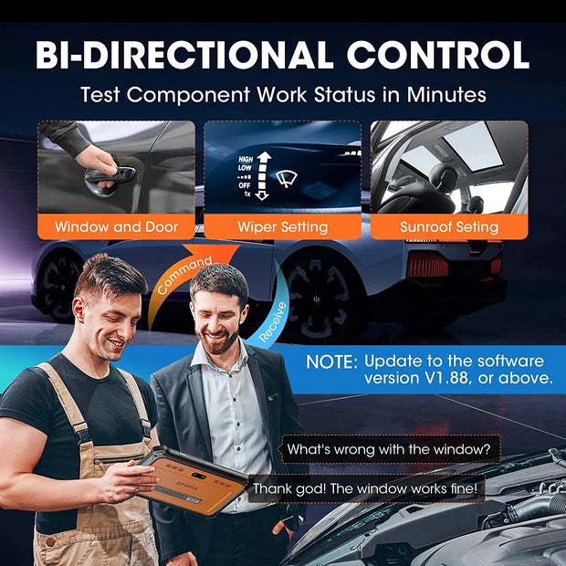 OBD2-scanner - Diagnosecomputer - Slimme diagnosetool - Foutverwijdering - Bidirectionele autoscantool - FCA SGW - 38+ Reset-services