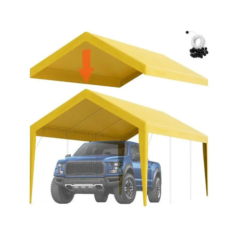 Garagetent - Tent - Partytent - Carport Tent - Carport Tent - Garagetent - Vervangende Garagetent - 7,5inch - Heavy-Duty Waterdicht & UV Beschermd - Geel