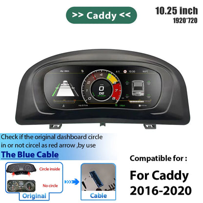 Digitaal Dashboard – Instrumentenpaneel – Cockpit Display – Auto Dashboard – Virtual Cluster – 10,25 Inch HD IPS Scherm – Snelle T5 1.5 GHz CPU