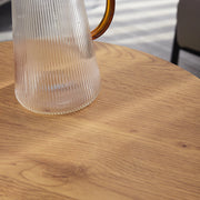 Table - 2pcs - Scandinavian Round Table - Modern Minimalist - Solid Wood Lid - Steel Frame - L60 x W60 x H44.5cm (Large) - L40 x W40 x H34.5cm (Small) - Light Oak