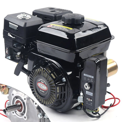 Go Kart Engine - Petrol Engine - 4-Stroke - 212cc - 7.5 hp - with Electric Start - Upgrade version for go-kart and High Pressure Cleaners - Wood Splitters - Black