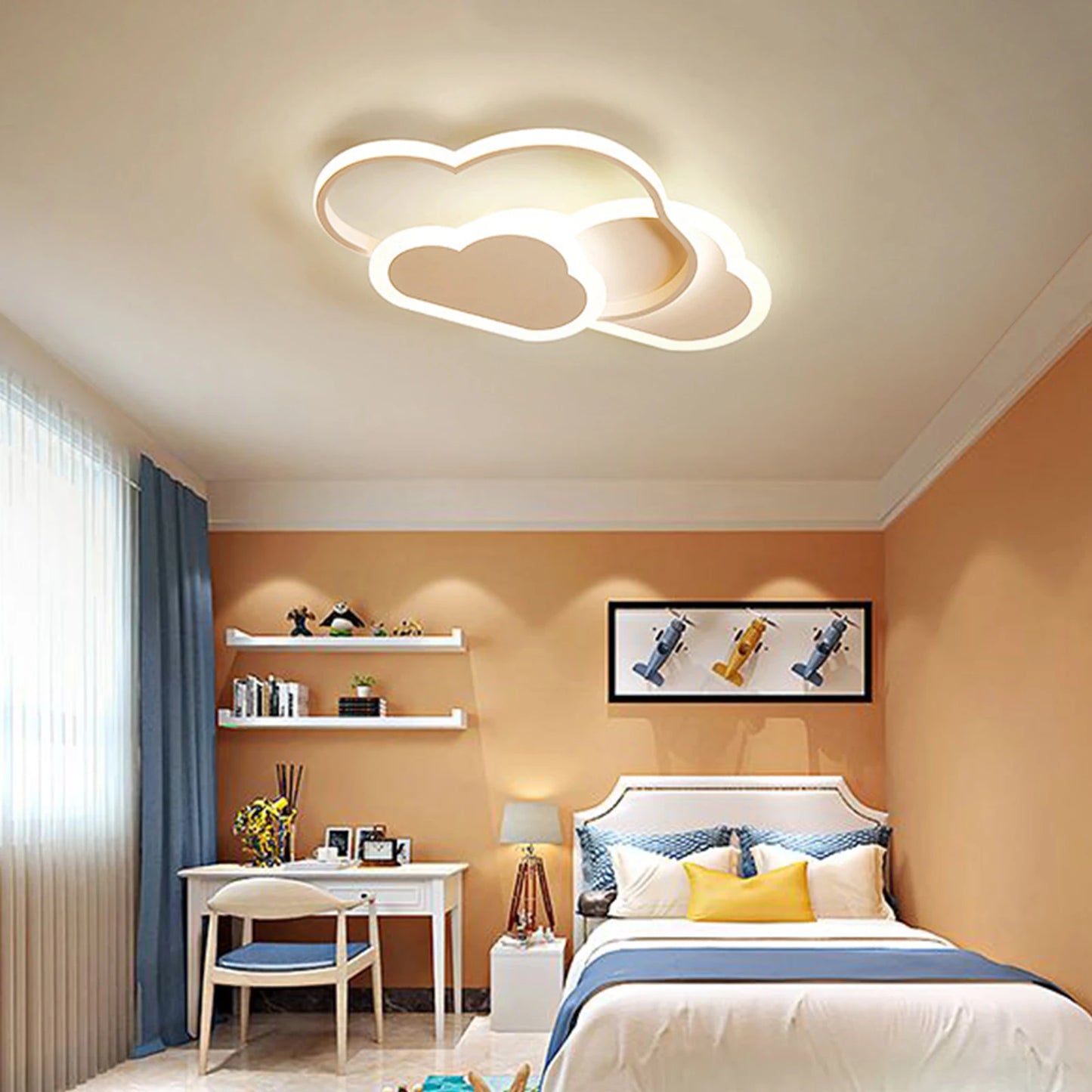Plafondlamp - Plafonniere - Lamp - Ceiling Light - Creatief Wolk Ontwerp - Witte LED Kinderkamerlamp met 3 Kleuren & Modern Acryl Design