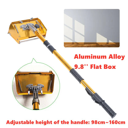 Portable Drywall Master Tools Plastering Flat Finishing Plaster Box Tool 9.8'' W/ 40-63.8'' Extendable Handle Max 64'' Length
