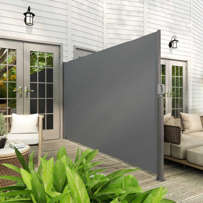 Uitschuifbaar Zijscherm – Balkon Scherm – Tuin Afsluiting – Buitenprivacy – Polyester Waterbestendig – Aluminium Frame