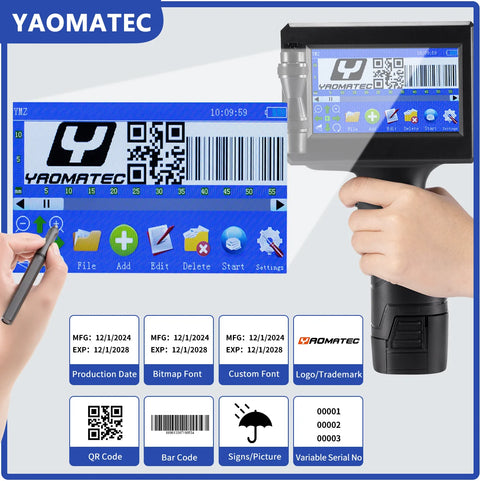 Handheld Printer - Logo printer - Op elk oppervlak - Inkjet - QUORE
