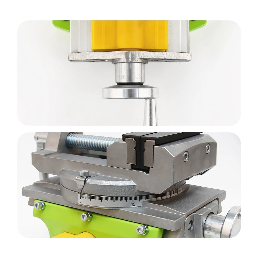 Bankschroef -  Bench Vice - Aluminiumlegering - 360 Graden Roterend - 2 in 1 Precisie Frees-Boorbankschroef - Groente - QUORE