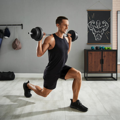 Halterset - Dumbells - Verstelbare – 30KG - Halterstang Met Gewichten – Voor Krachttraining - en Fitness - Duurzame Gewichtsplaten - Zwart - QUORE