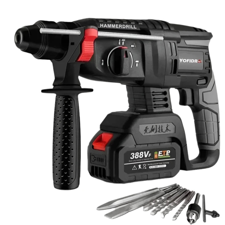 Hammer Drill - Impact Drill - Cordless Drill - Drill - Impact Drill - 26MM Brushless Electric Hammer - Without Battery Included