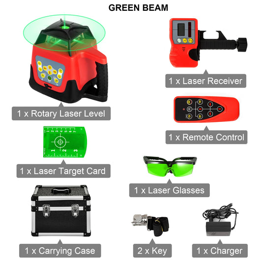 Kruislijnlaser - Laser - Waterpas - Lijnlaser - 360° Draaibare Laser Waterpas Zelfnivellerend - 500m Verticaal Horizontaal Scannen Professionele Meetgereedschap - voor Constructie - Groen Laserstraal 2