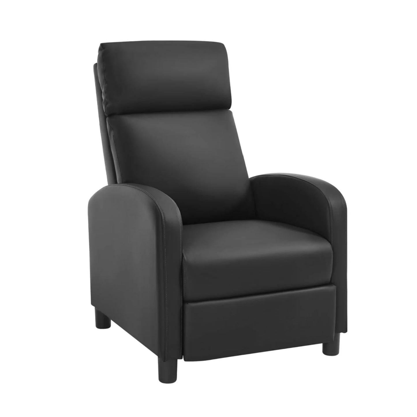 Ergonomische Relaxstoel - Fauteuil -  Ligbed - Schommelstoel - Relaxfauteuil - Verstelbare Lounge Chair voor Woonkamer & Slaapkamer - Zwart Leer