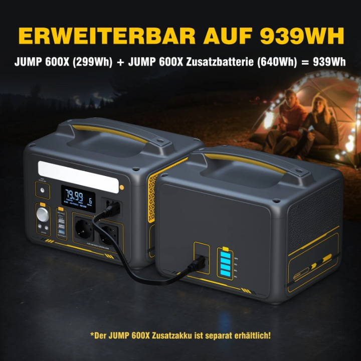 Powerstation - Stroomgenerator - Mini-Generator - Draagbare - 299Wh - LiFePO4 - 1200W - 3500 mAh - 26 x 22 x 21.5 cm - Zwart/Geel