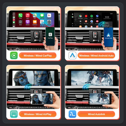 Draadloze CarPlay Module – Android Auto Interface – Smartphone Connectie Adapter – Multimedia Upgrade – NBT ID4 Zwart – Plug & Play Installatie – Mirror Link AirPlay ondersteuning