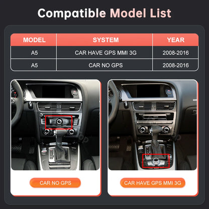 8.9'' 12.3" Car Multimedia Display Linux Screen For Audi A5 S5 2008-2016 With Wireless Carplay Android Auto Airplay Autolink