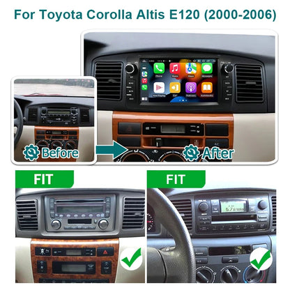 7" Android 14 Autoradio – 2 Din Multimedia Speler – CarPlay Android Auto – GPS Navigatie Ingebouwd – Draadloos & Snel Processor
