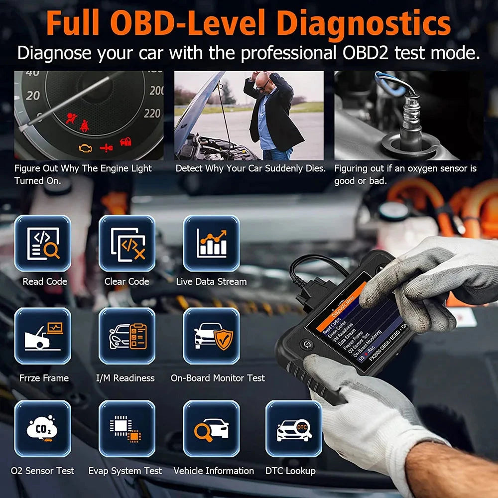 OBD2 Scanner - Diagnostic Computer - Fault Removal - Car Readout Equipment - Car Diagnosis - Car Diagnostic Tool - 4 System Car ABS SRS Engine Transmission Scan Tool