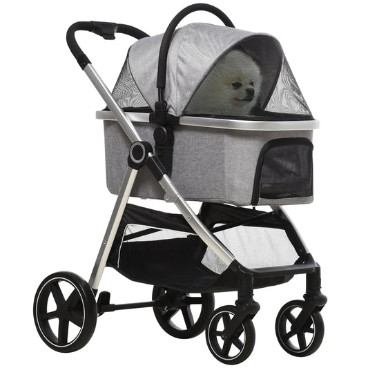 Hondenwagen – Hondenbuggy – Draagbare Bench – Wandelwagen – Lichtgewicht Metaal – 2-In-1 Functie
